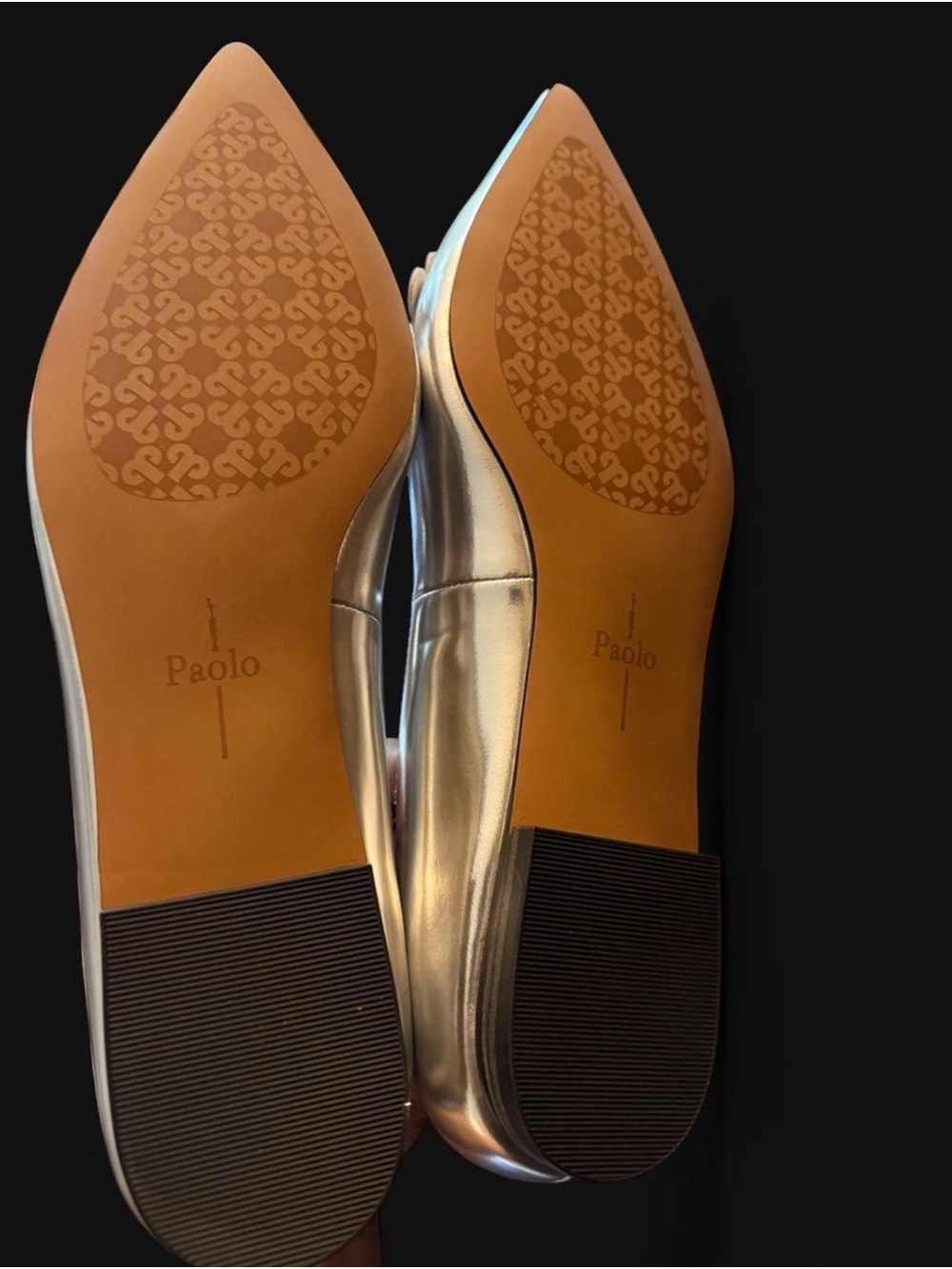 So CUTE in person! Metallic Silver Women’s Ballet Flats with Floral Appliqué - Picture 7 of 8